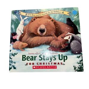 Scholastic Bear Stays Up for Christmas Book - Brown and Green Cover